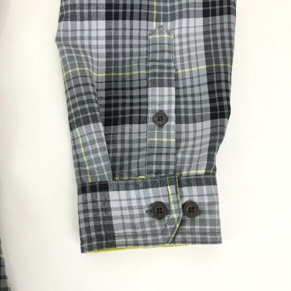 Eddie Bauer Travex Button Up Shirt Men's Large Plaid Long Sleeve Polyester - Picture 4 of 8